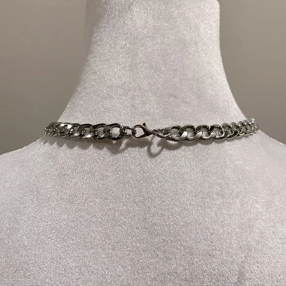 Authentic Prada Silver Chain with Logo Emblem - Picture 4 of 6